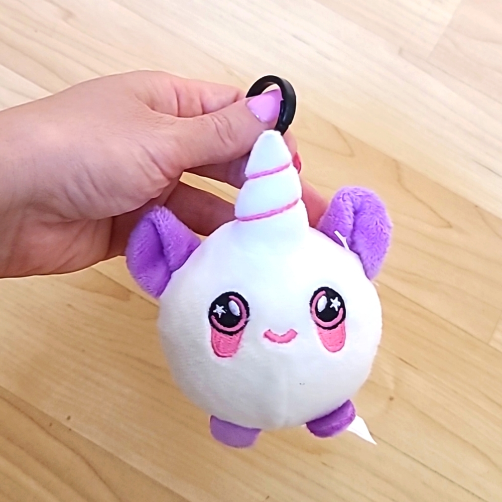 Soft Plush Slow Rising Squish Unicorn Balls Keychain 4 inches